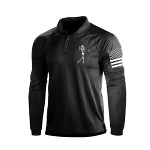 POLO DE MANGA LARGA RAGLÁN CON ESTAMPADO DE CALAVERA