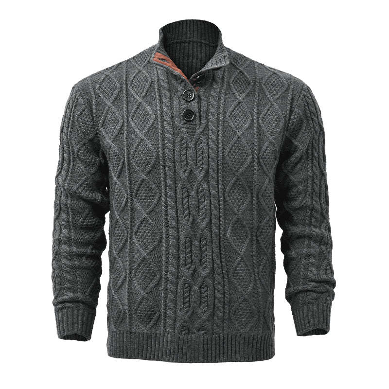Suéter vintage de punto con cuello alto para hombre