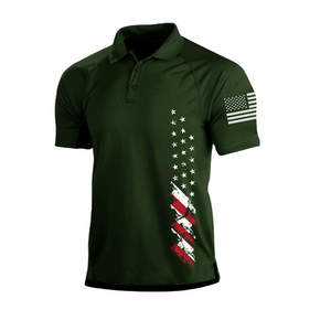 Poloshirt mit USA-Flagge und Raglan-Grafik