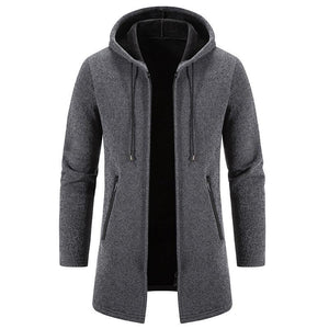 Cárdigan de punto de chenilla polar de color liso para hombre