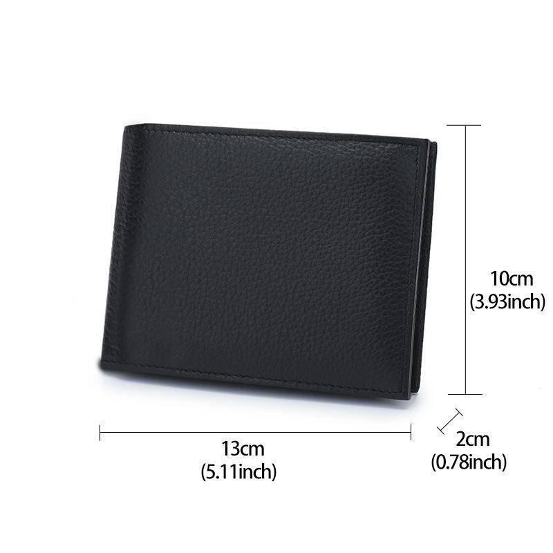 Cartera de piel de vaca de primera capa para hombre, de gran capacidad, con ranuras para múltiples tarjetas y de cuero genuino