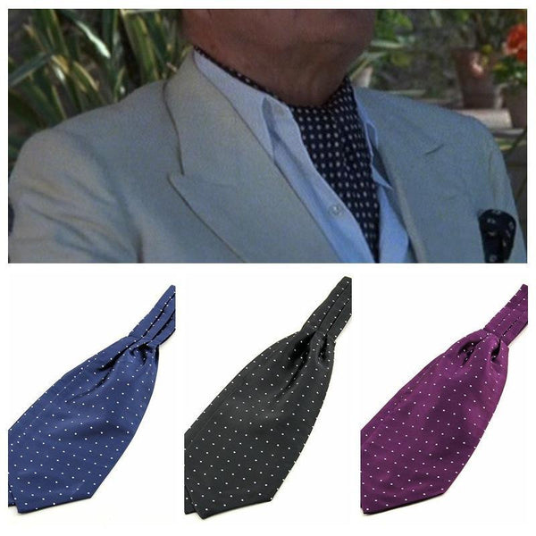 Camisa clásica vintage para hombre con bufanda Ascot