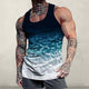 Lässiges Tanktop mit Farbverlauf und Wellenripple für Herren 