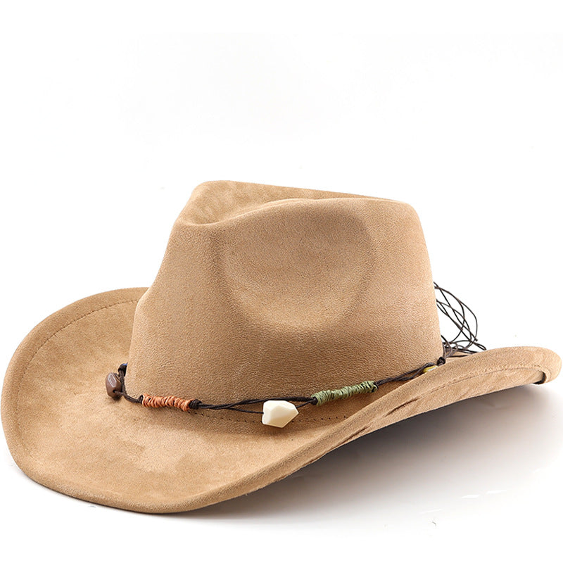 Unisex Fall Vintage Western Cowboy Woolen Sun Protection Wide Brim Hat