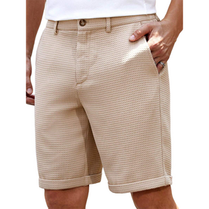 Men's Solid Waffle Plain Casual Shorts
