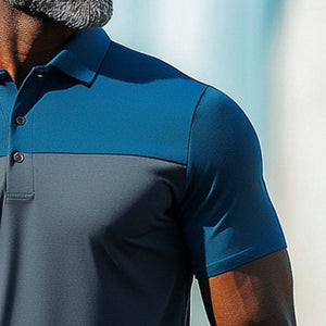 Men's Patchwork Breathable Quick-drying Sports Polo Shirt