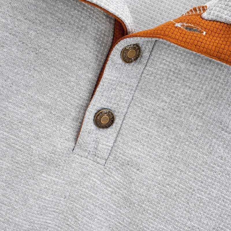 Men's Outdoor Casual Stand Collar Waffle Sweatshirt