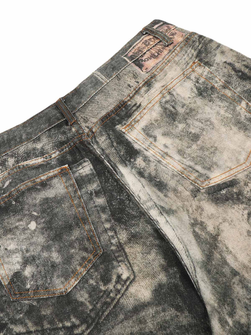 Tie-dye Camouflage Straight Jeans