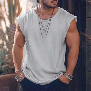 Camiseta sin mangas acolchada de verano para hombre, cómoda y agradable para la piel.
