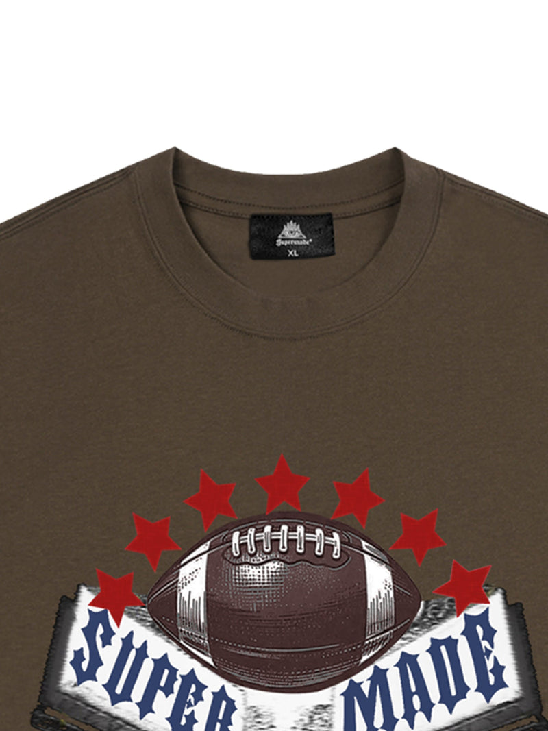 Super Bowl Football Print T-Shirt