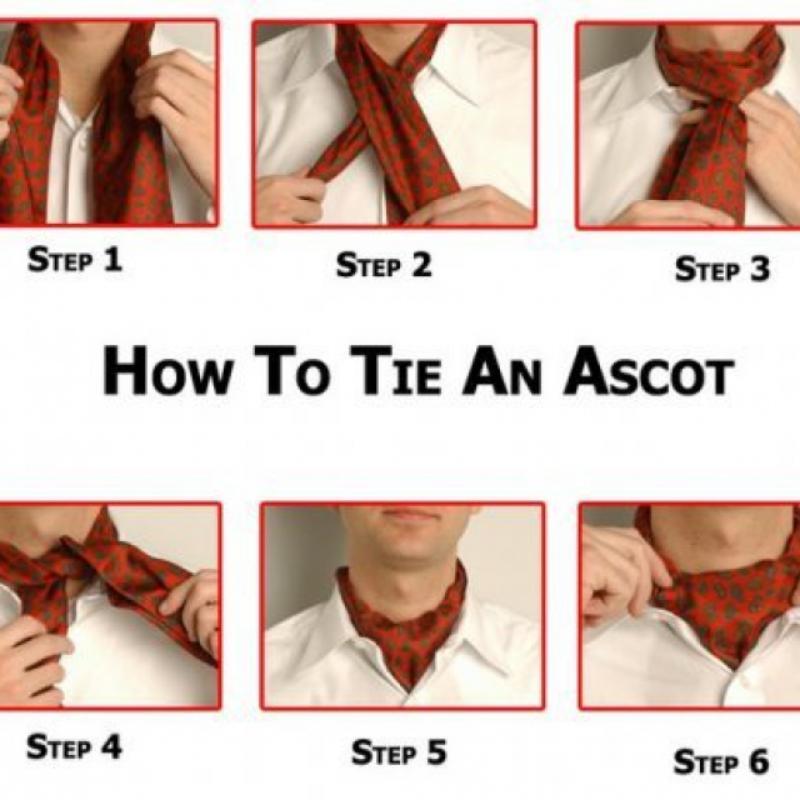 Camisa clásica vintage para hombre con bufanda Ascot