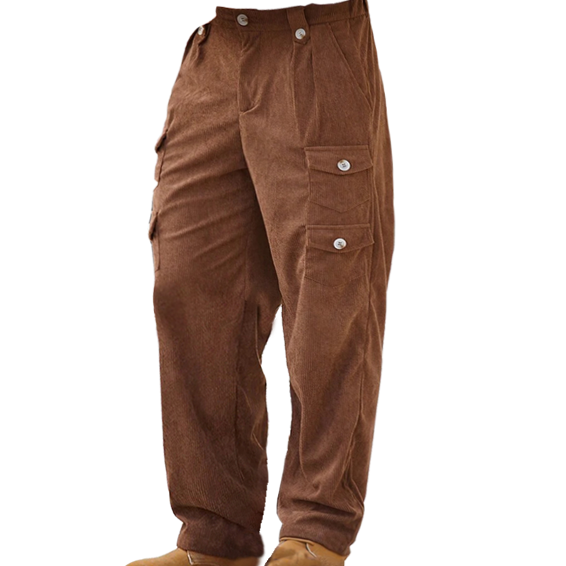 Men's Vintage Multi-Pocket Corduroy Cargo Pants