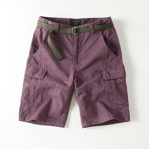 RETRO MEN'S MULTI POCKET COTTON  CARGO SHORT WITHOUT BELT