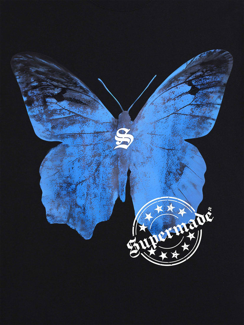 Street Hip-Hop Butterfly Stamp T-shirt