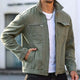 Chaqueta vaquera vintage verde con cremallera para hombre