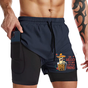 DI HOLA PANTALONES CORTOS PARA CORRER CON BOLSILLO DE SECADO RÁPIDO 2 EN 1 DE 7'' DE ENTREPIERNA