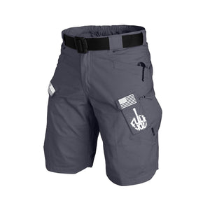 Pantalones cortos cargo tácticos FXXK de alto rendimiento con múltiples bolsillos y entrepierna de 11 pulgadas sin cinturón con hebilla