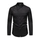 Men's Casual Lapel Slanted Placket Asymmetric Slim Fit Long Sleeve Shirt