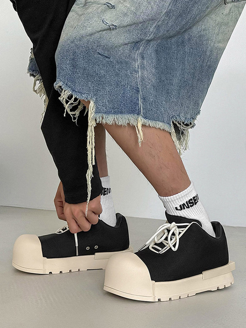 Low Top Canvas Platform Sneakers