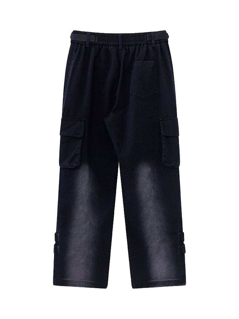 Street Metal Button Casual Pants