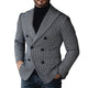 Men's Vintage Houndstooth Lapel Double Breasted Blazer