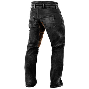 Herren Route 66 Motorradhose Outdoor Vintage Yellowstone Washed Cotton Washed Hose mit Reißverschlusstasche