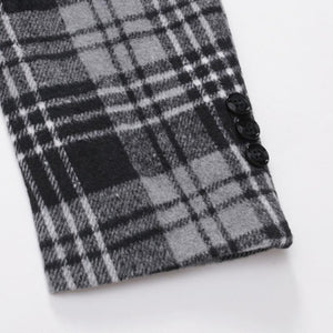 Men's Autumn And Winter Lapel Thickened Plaid Blazer