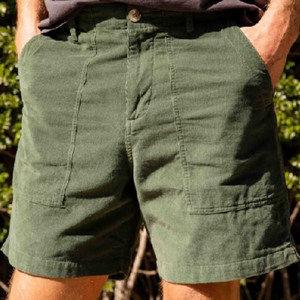 Pantalones cortos cargo holgados de pana informales para hombre