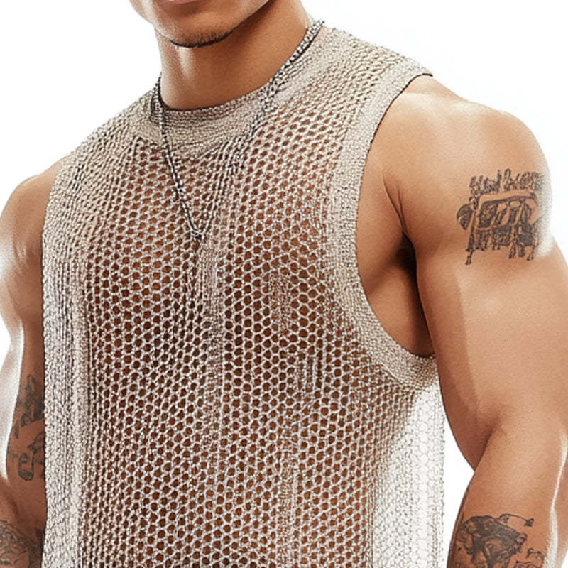 Atmungsaktives Mesh-Tanktop mit Rundhalsausschnitt für Herren