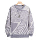 Men's Jacquard Crew Neck Knitted Sweater