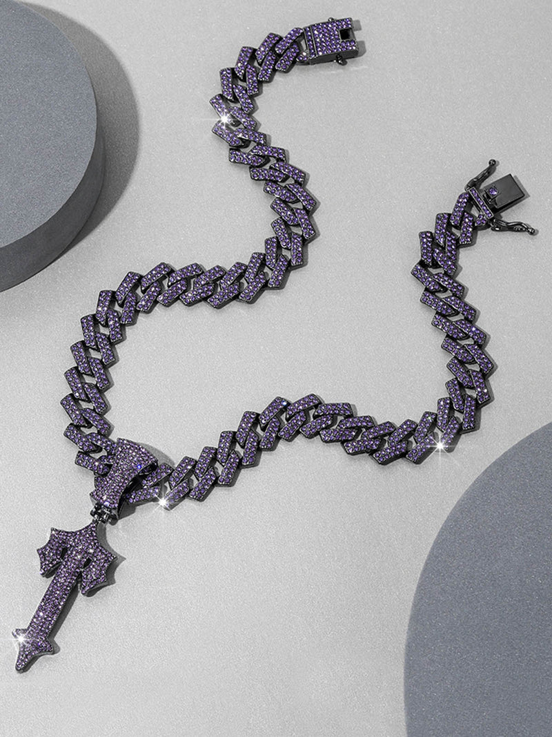 Purple Diamond Cuban Necklace