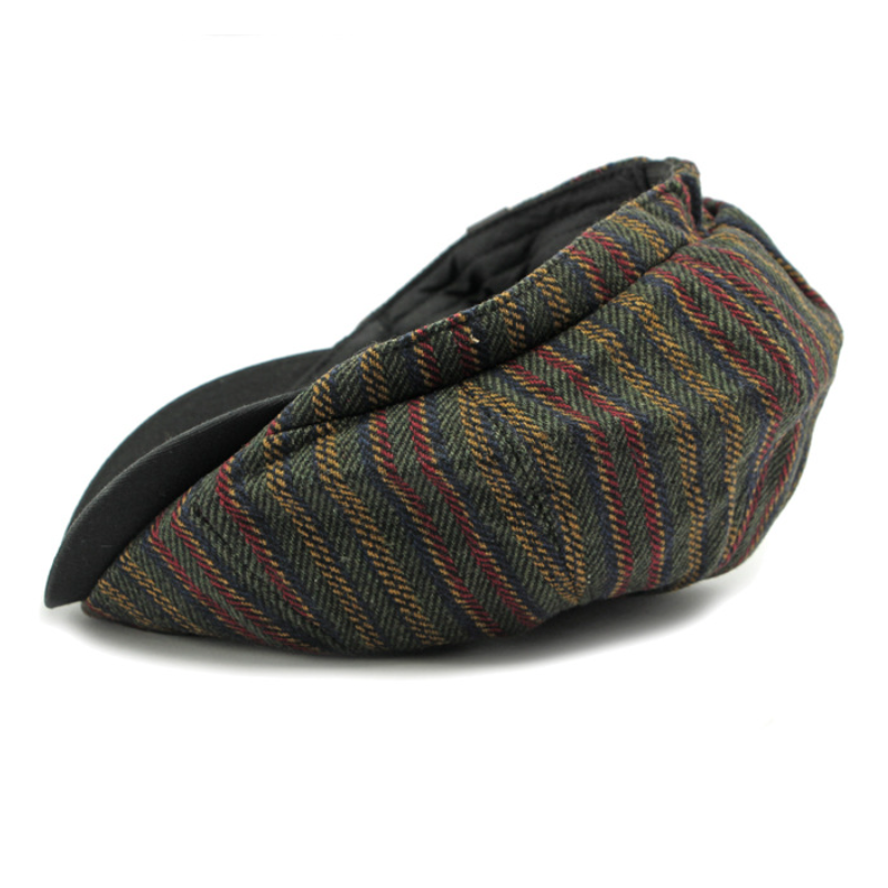 Sombrero de vendedor de periódicos a rayas bohemias vintage para hombre