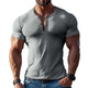 Men's Solid Color Cotton Blend V-neck Short-sleeved T-shirt