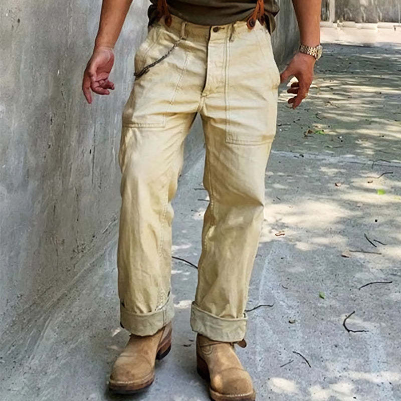 Pantalones cargo caqui vintage para hombre