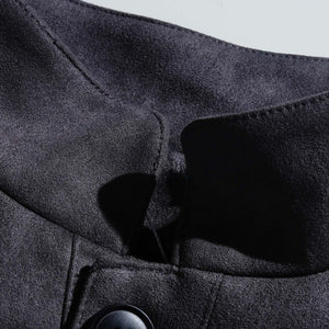 Men's Vintage Suede Single Breasted Stand Collar Jacket