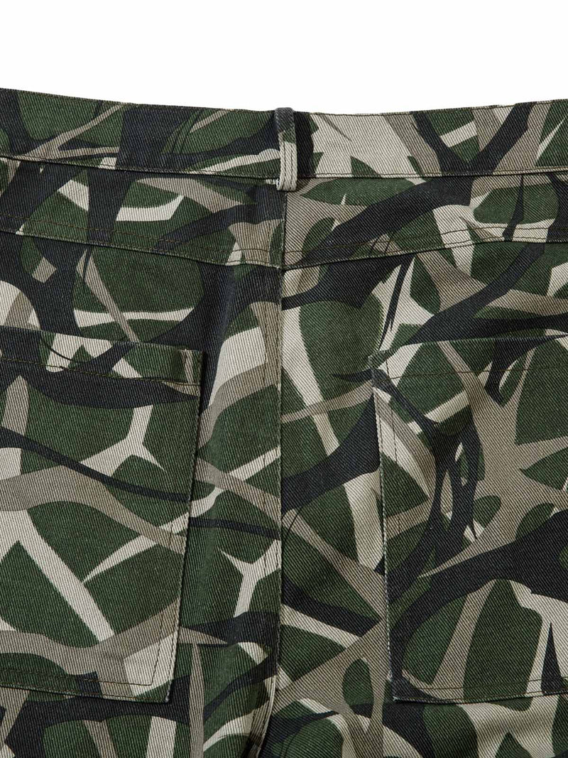 Camouflage Faux Two-piece Hooded Fleece Jacket Tracksuit