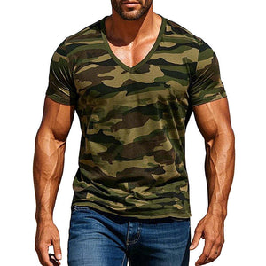 Herren-T-Shirt mit Camouflage-Print in Armeegrün