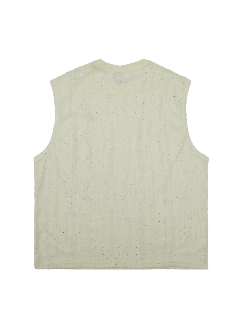 High Street Worn Design Diamond Texture Vest