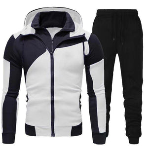 Conjunto informal de sudadera con capucha y pantalón deportivo de doble capa para hombre