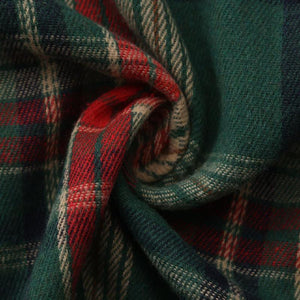 Camisa de manga larga con solapa a cuadros navideña retro informal para hombre