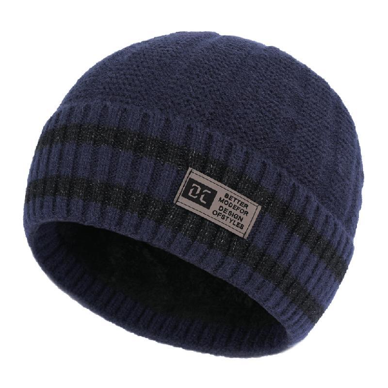 Gorro de punto cálido y versátil para hombre