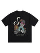 Hip Hop Cartoon Character Print T-shirt