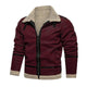 Men's Vintage Suede Lambswool Warm Lapel Zipper Loose Jacket