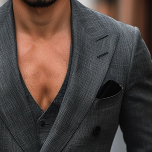 Atmungsaktiver Vintage-Blazer aus Leinen für Herren, zweireihig