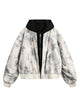 Patchwork Faux Two-Piece Gradient Hooded Bomber Jacket