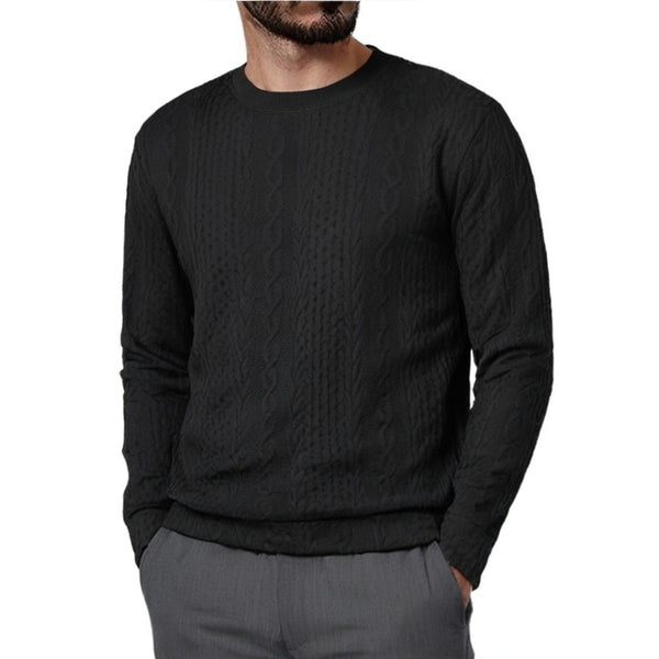 ROUND NECK MEN'S HOODIE JACQUARD MEN'S BASE SHIRT