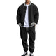 Men's Stand Collar Baseball Jacket Trousers Sports Casual Set