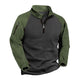 Men's Outdoor Plush Warm Colorblock Stand Collar Long Sleeve Sweatshirt