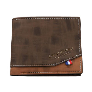 Cartera de cuero con cremallera para múltiples tarjetas para hombre