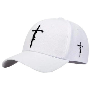 Gorra de béisbol retro informal con diseño de cruz y fe para hombre 
